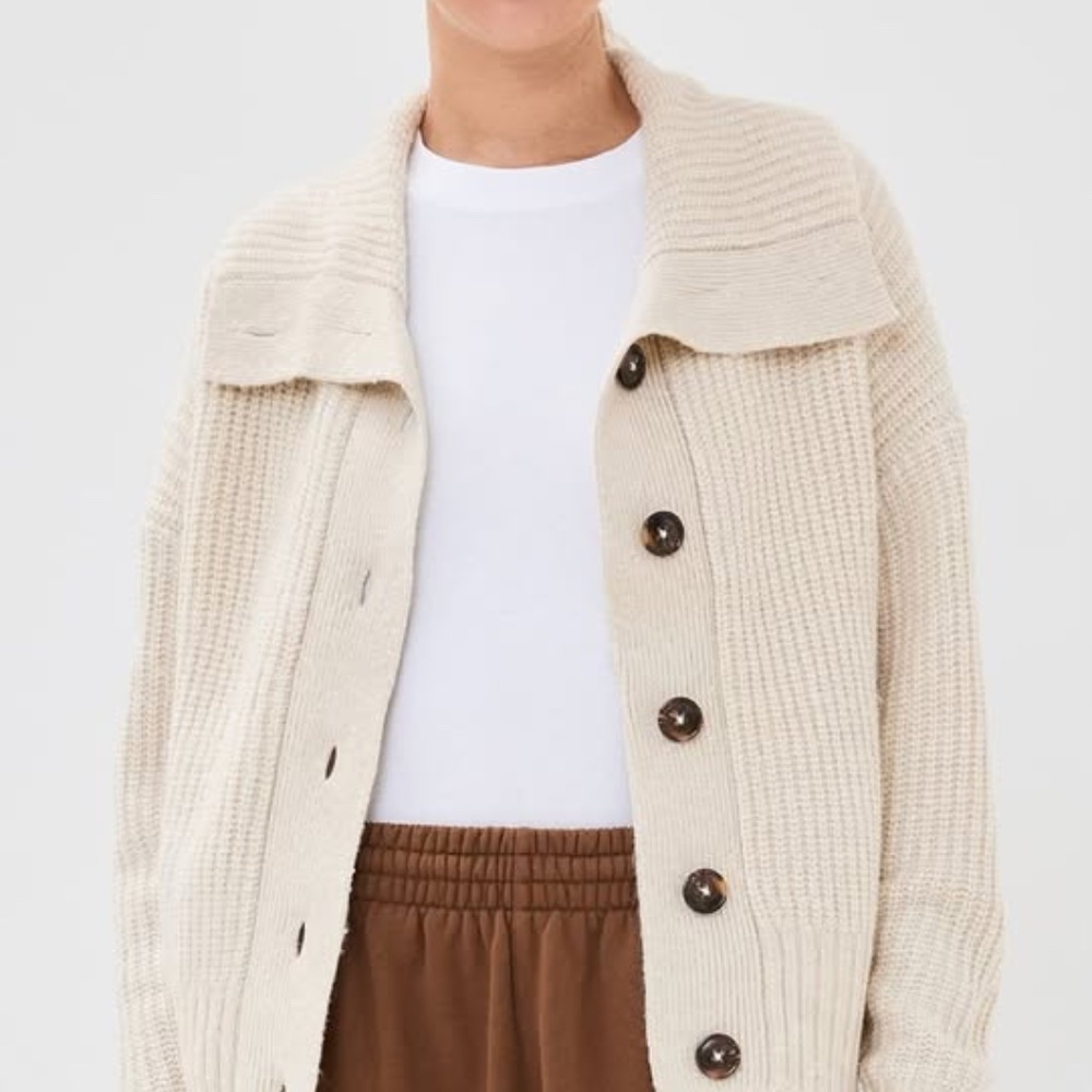 NWT SZ S VARLEY "Roscoe" Cream Knit Jacket/Sweater/Top Designer